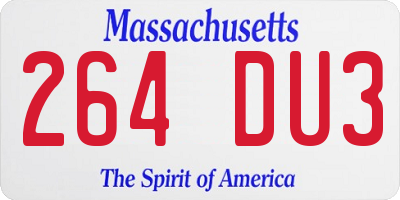 MA license plate 264DU3