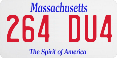 MA license plate 264DU4