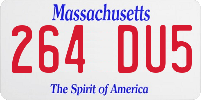 MA license plate 264DU5