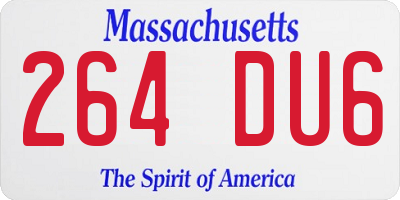 MA license plate 264DU6
