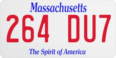 MA license plate 264DU7
