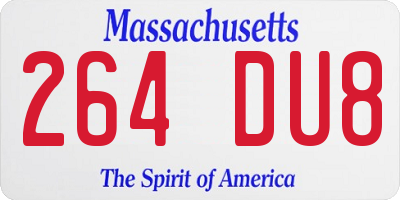 MA license plate 264DU8