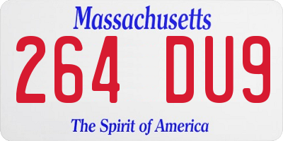 MA license plate 264DU9