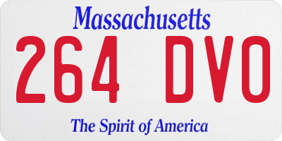 MA license plate 264DV0