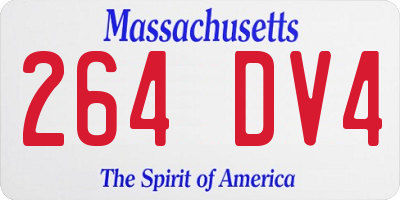 MA license plate 264DV4