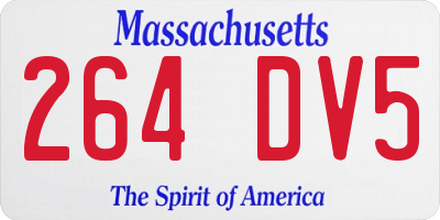 MA license plate 264DV5