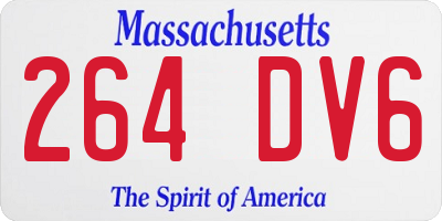MA license plate 264DV6