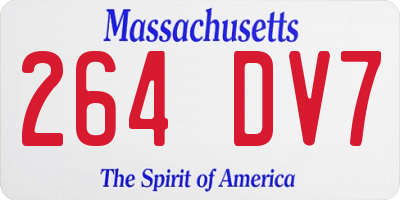MA license plate 264DV7