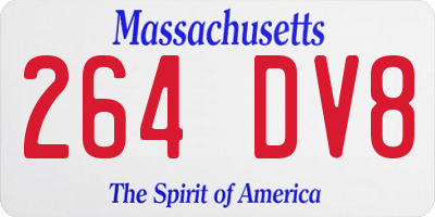 MA license plate 264DV8