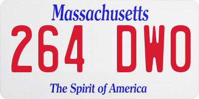 MA license plate 264DW0