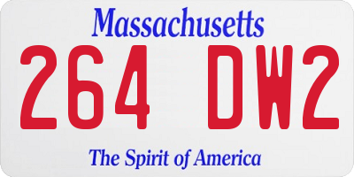 MA license plate 264DW2