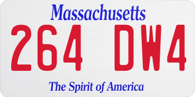 MA license plate 264DW4