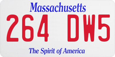 MA license plate 264DW5