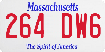 MA license plate 264DW6