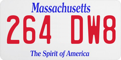 MA license plate 264DW8