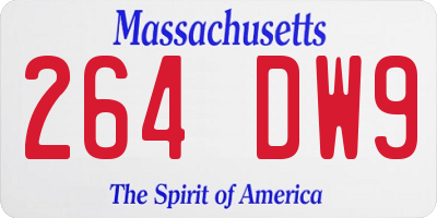 MA license plate 264DW9