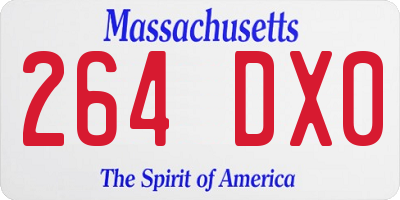 MA license plate 264DX0