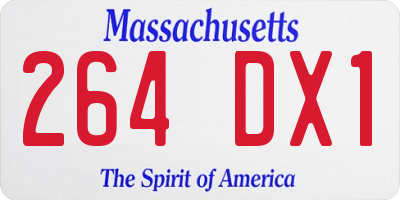 MA license plate 264DX1
