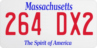 MA license plate 264DX2