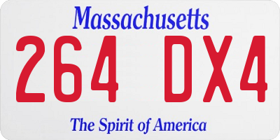 MA license plate 264DX4