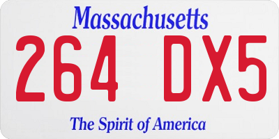 MA license plate 264DX5
