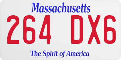 MA license plate 264DX6