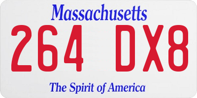 MA license plate 264DX8