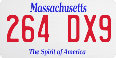 MA license plate 264DX9