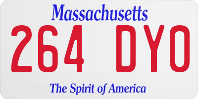 MA license plate 264DY0