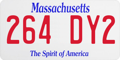 MA license plate 264DY2