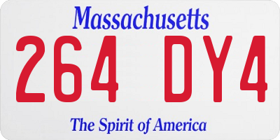 MA license plate 264DY4