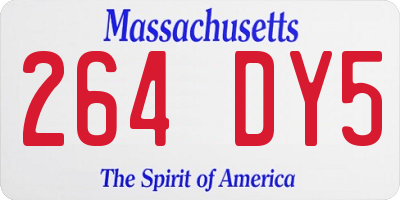 MA license plate 264DY5