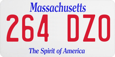MA license plate 264DZ0