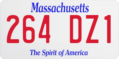 MA license plate 264DZ1