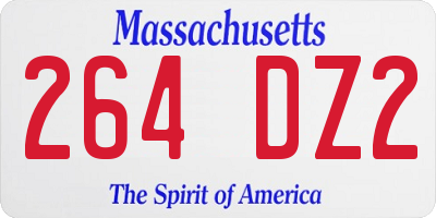 MA license plate 264DZ2