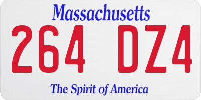 MA license plate 264DZ4