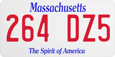 MA license plate 264DZ5
