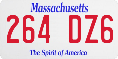 MA license plate 264DZ6