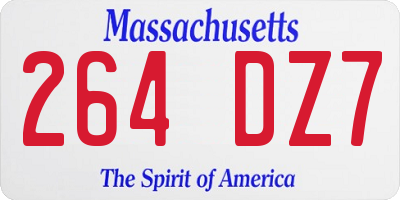MA license plate 264DZ7