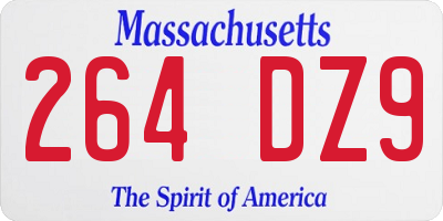 MA license plate 264DZ9