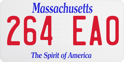 MA license plate 264EA0