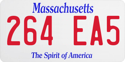 MA license plate 264EA5