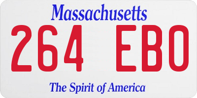 MA license plate 264EB0