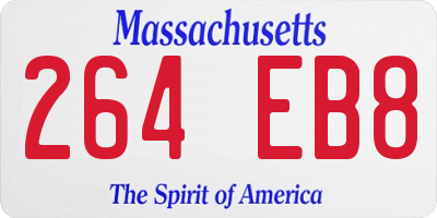 MA license plate 264EB8