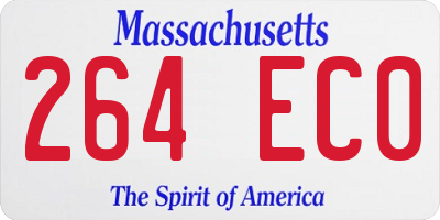 MA license plate 264EC0