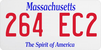 MA license plate 264EC2