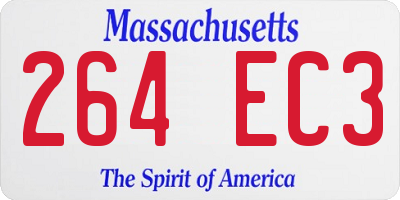 MA license plate 264EC3