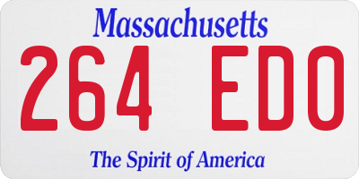 MA license plate 264ED0