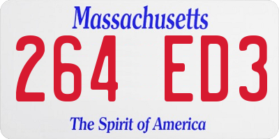 MA license plate 264ED3