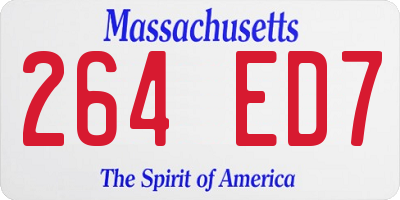 MA license plate 264ED7